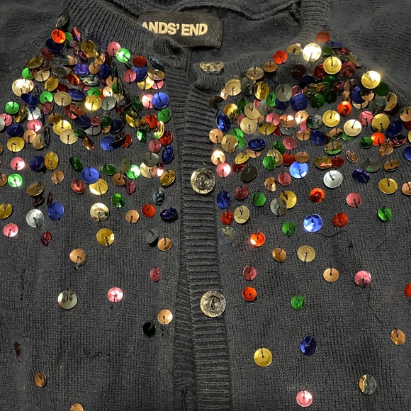 Lands End girls 14 long sleeve cardigan navy - Picture 2 of 2